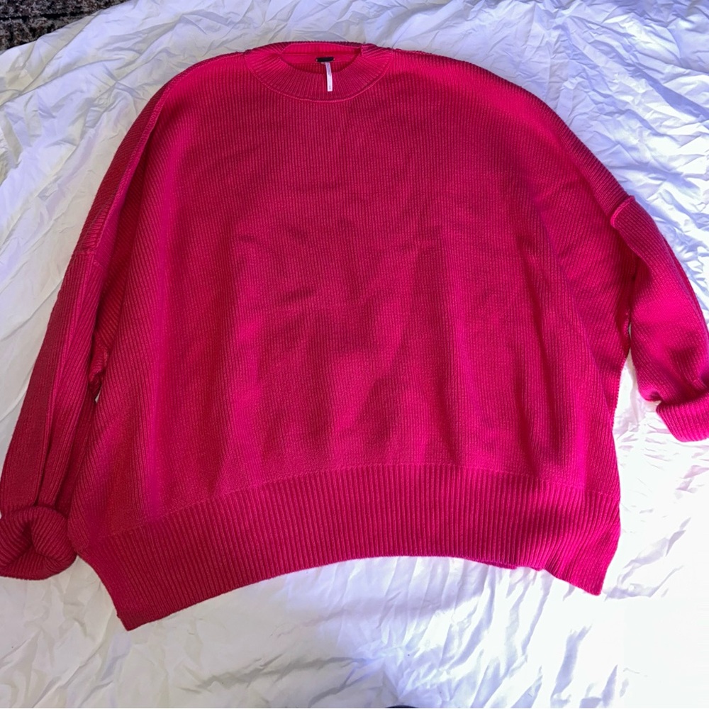 Free people pink oversized sweater
